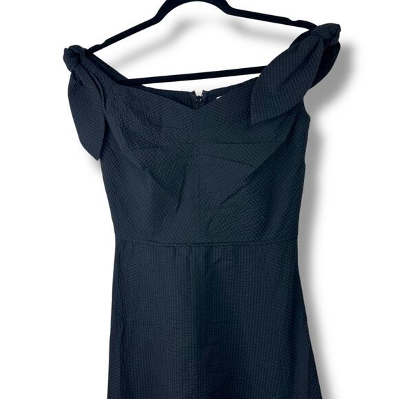 Tanya Taylor NWT Ashland Black Cotton Sweetheart Off-The-Shoulder Midi Dress - Picture 6 of 13